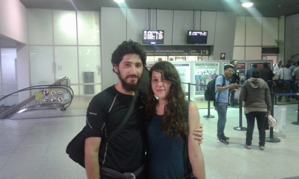 Con Ariane, la última protagonista de Chaogracias, en el aeropuerto.